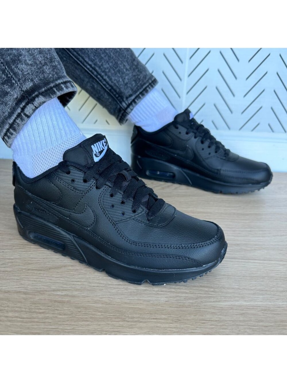 ⭐Nike Air Max 90 Recraft Sz 5.5Y Big Kids Running Shoes Sneaker Black CD6864-001
